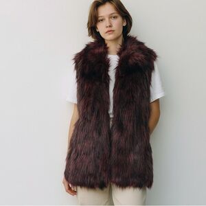 ADRIENNE LANDAU Faux Fur Vest in Purple